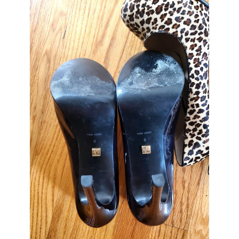 Lot of 2 Womens High Heel Pumps Leopard Print & Black Patent 5-Inch Heels Size 9 - Picture 13 of 16